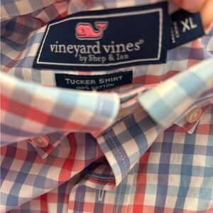 Vineyard Vines Red and Blue Plaid Shirt